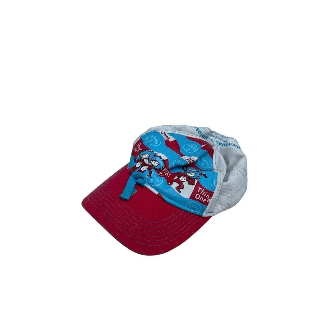 THING ONE THING TWO Hat Trucker Red Cap Universal Studios Kids Hat RARE